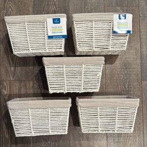 Cream Paper Rope Basket Set